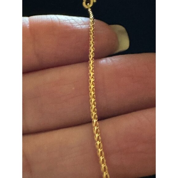 18K Solid Yellow Gold Franco Curb Box Link Chain Necklace 16 Inches 3.21 GM - Picture 5 of 5